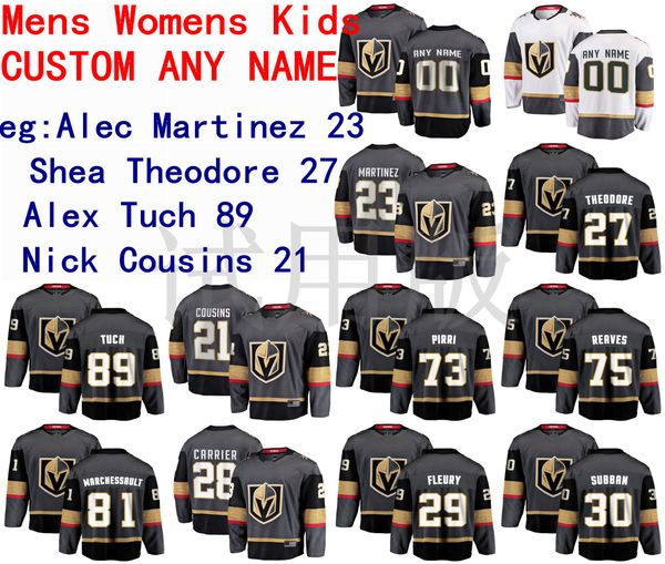 

vegas golden knights jersey alec martinez jersey shea theodore alex tuch nick cousins men gray white hockey jerseys custom stitched, Black;red