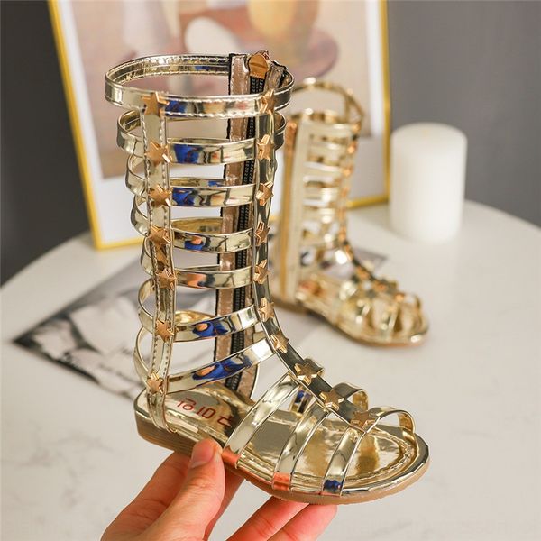 

new children's women's shoes big and zipper sandals and small children's high-heeled sandals breathable side zipper boots, Black;red