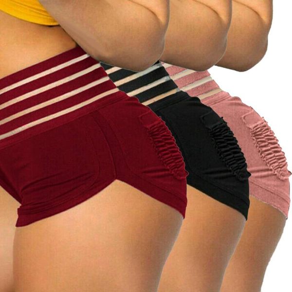 

women's high waist tight peach hip shorts hip yoga pants fitness running, White;red