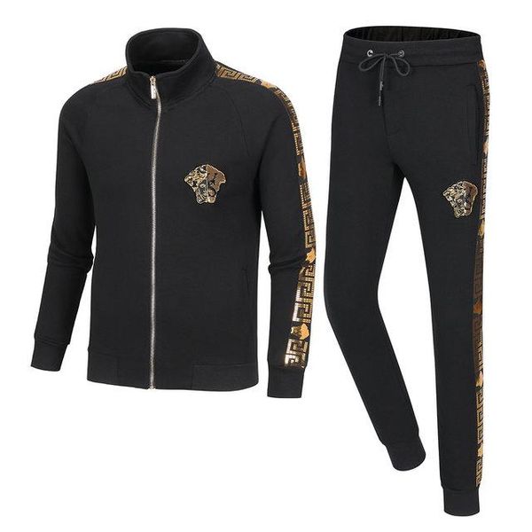 

2020 new brand new running tracksuit suits jogging designer mens letter printing mens sportswear medusa casual mens clothing pants suits, Gray