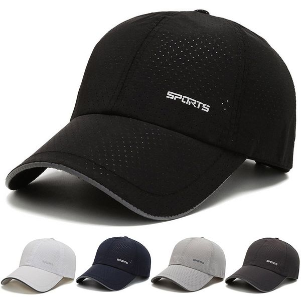 

solid color baseball cap men summer quick-drying sun hat female hats for women baseball cap thin mesh breathable caps wholesale, Black;white