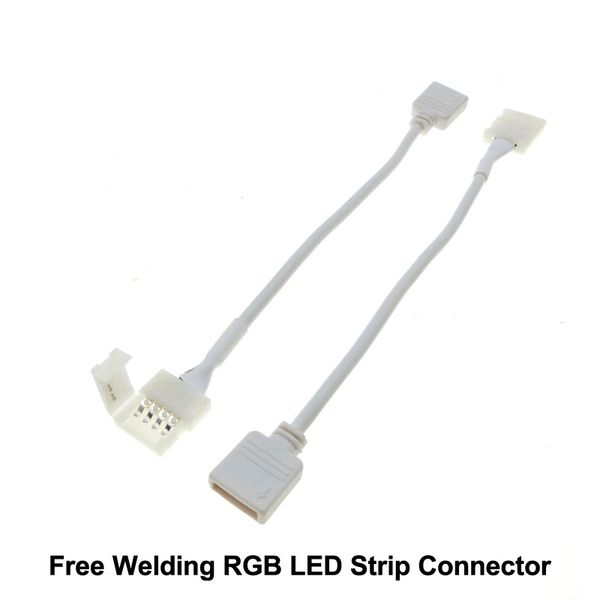 Cavo connettore maschio per striscia LED RGB a 4 pin 5050 per saldatura gratuita al cavo di controllo PCB 4PIN da 10 mm