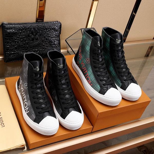 

tattoo sneaker boot mens shoes drop ship lightweight autumn and winter fashion shoes lace -up high casual luxury men sh, Black