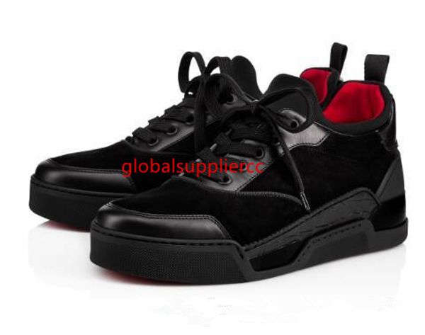 

original ] new with luxurious aurelien flat red bottom sneaker shoes men s fashion casual outdoor party wedding dress, Black;green