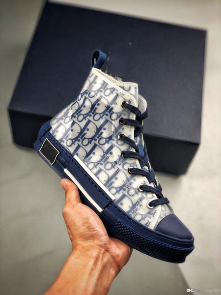 

2020 new beautiful men and women oblique slip-on high gang sneakers cd ghosting high canvas shoes