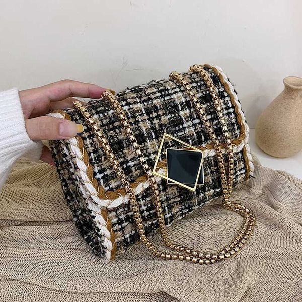 

woolen crossbody bags for women 2020 winter luxury lock shoulder messenger bag lady travel chain handbags and purses