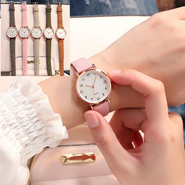 

designer women watches simple vintage small dial watch sweet leather strap outdoor sports wrist clock gift watch men ladies watch, Slivery;brown