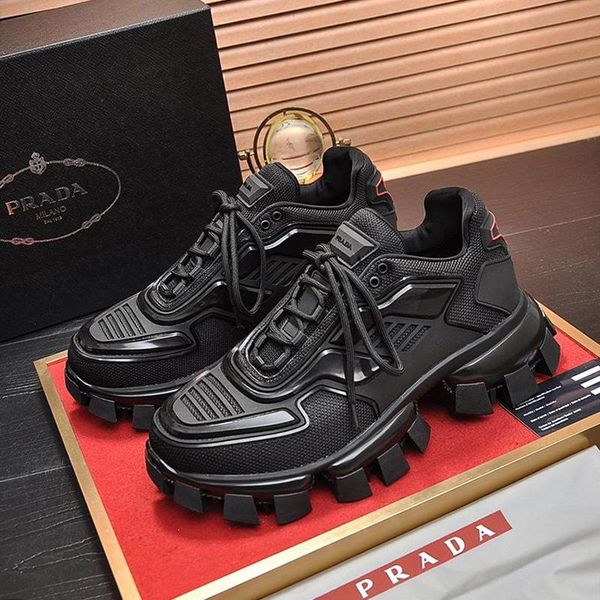 

luxury mens shoes chaussures pour hommes vintage sports comfortable shoes luxury lace -up low men shoes cloudbust thunder knit sneakers, Black