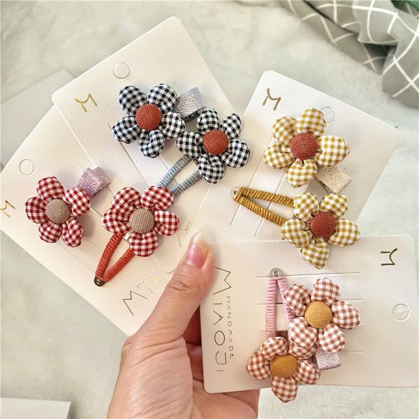 

hrpsk korean in style fabric flower korean ins style fabric flower s girl simple side bb jacket hairpin girl hipster simple hairpin side cli, Slivery;white