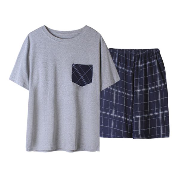 

men's sleepwear men 2021 koreancotton summer simple natural pajamas short sleeve shorts casual two piece pajama sets, Black;brown