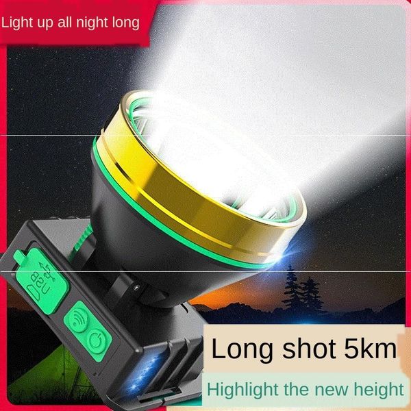 

sil3r outdoor fishing charging super bright night fishing dedicated flashlight household led induction headlight head-mounted miner's l