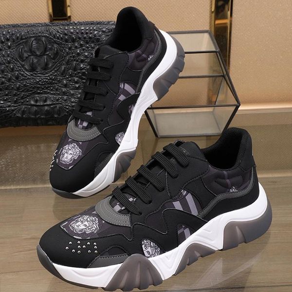 

mens shoes herren luxus marken schuhe comfortable sports autumn and winter footwears casual lace -up low fashion men shoes, Black