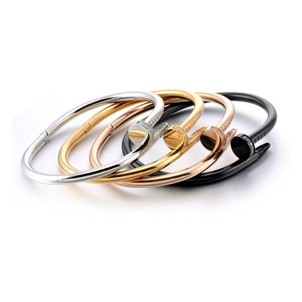 

2020 new famous classic buckle series bracelet for women/men stainless steel bangle silver/gold color fashion charm bracelets jewelry, Black