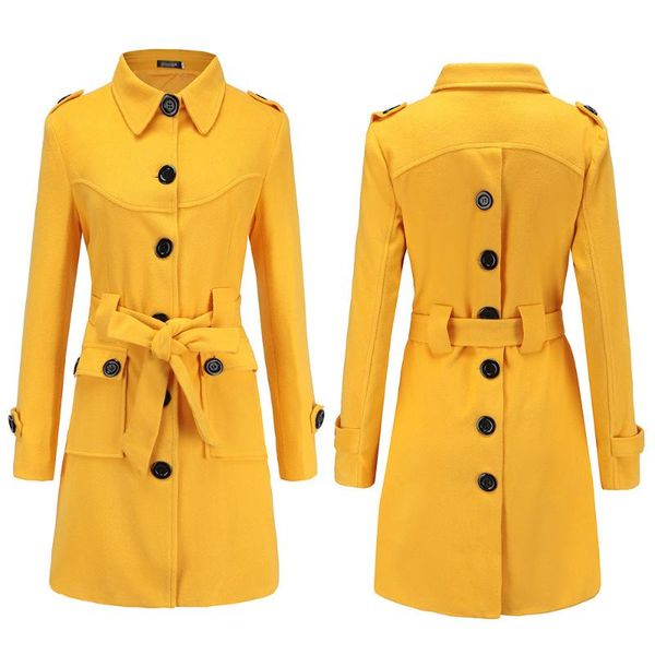

coat women autumn winter 2020 casual slim single breasted wool jackets blazers female oversize long outwear solid abrigo mujer, Black