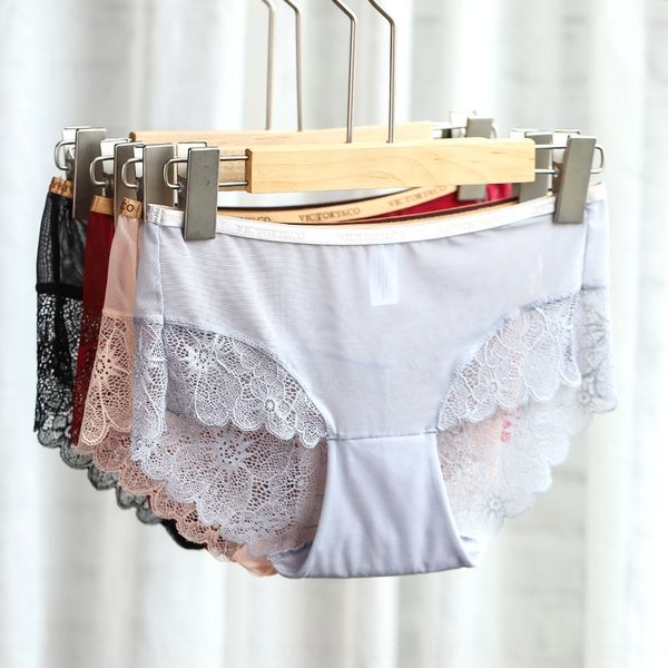 

new sports waist underwear lace letter rubber band pants lace women's underwear breifs pk11273, Black;white