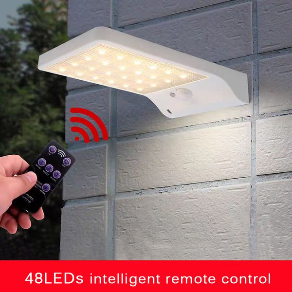 

solar outdoor light 36/48 led solar lamp 104 led powered sunlight waterproof pir motion sensor street light for garden decoration