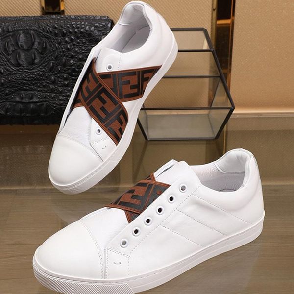 

2020 mens shoes fashion sneakers white leather slip -ons sneaker zapatos de hombre men shoes fashion type fast ship chaussures homme sports, Black
