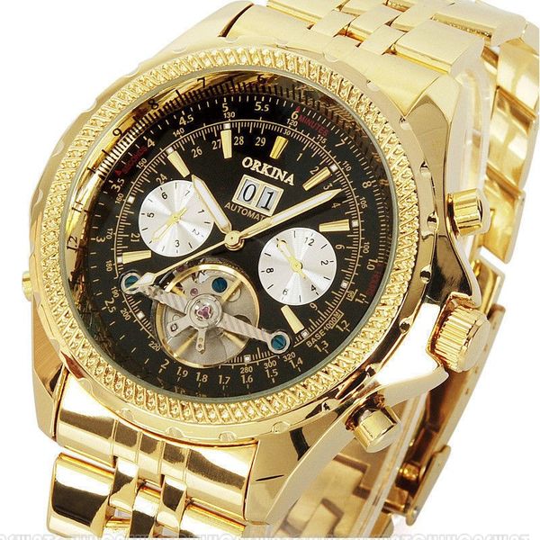 

relogio masculino 2020 new luxury watch men gold plated automatic mechanical wrist watch tourbillon men's wristwatch male clock, Slivery;brown
