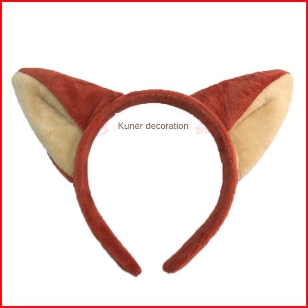 

korean plush cat nick fox ear band cartoon animation performance children's headwear hair accessories hair band headdress headdress, Slivery;white