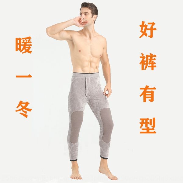 

мужские поддержка талии флиса подкладки наколенники ватных мужские длинные теплый утолщенные толстые штаны толстых кальсоны королев шелка по, Black;white