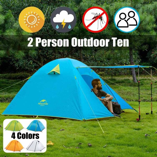 

tents and shelters 2 person pu2000mm waterproof camping tent upf50 uv protection beach for family hiking climbing self-driving tour outdoor