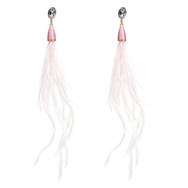 

long tassel feather earrings female super fairy temperament earring mori girl heart bohemia, Golden
