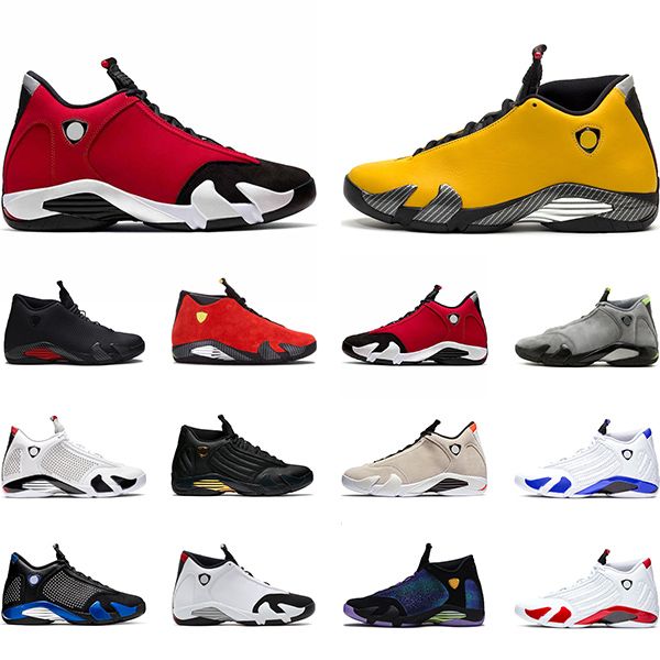 

basketball shoes jumpman 14 14s gym red candy cane hyper royal desert sand black white yellow mens trainers sneakers size 40-47, White;red