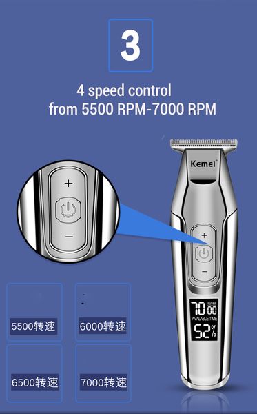 

kemei barber hair clipper professional lcd display 0mm baldheaded beard hair trimmer for men cutter electric haircut machine mrpht