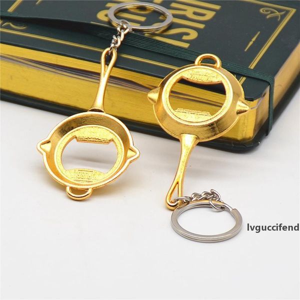 

3d pan pubg beer bottle opener alloy keychains silver gold men keyring gift playerunknown s battlegrounds bottle openers