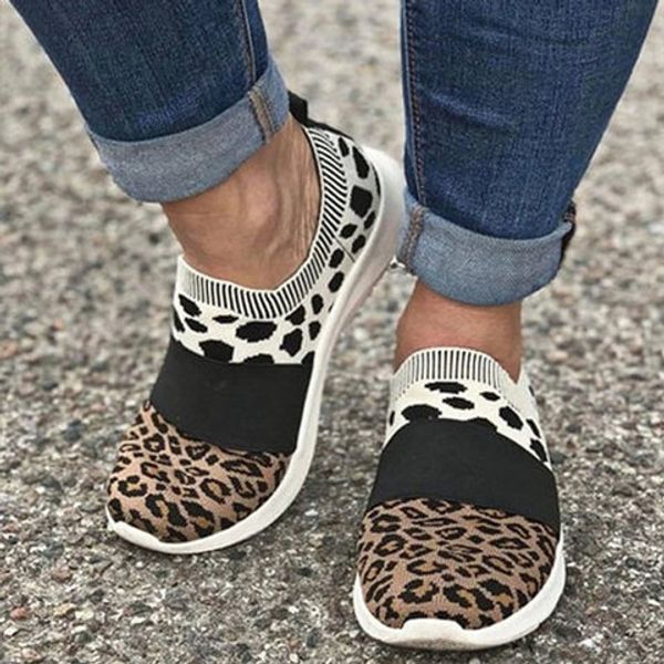 

women casual women's autumn shoes woman fashion female slip-on flat shoes flats leopard print dropshipping, Black