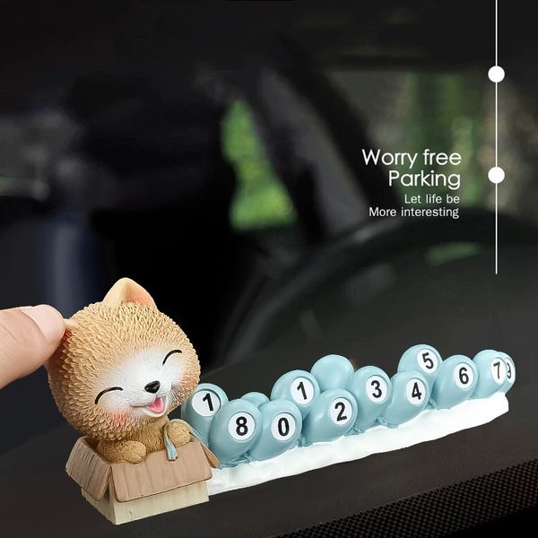 

cute doll creative car parking sign moving car number plate shaking head cat and dog resin interior accessories