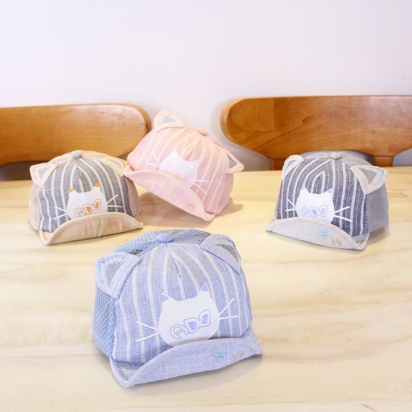 

2020 children's new soft edge cap infant male and sunscreen sunscreen hat female baby net hat, Blue;gray