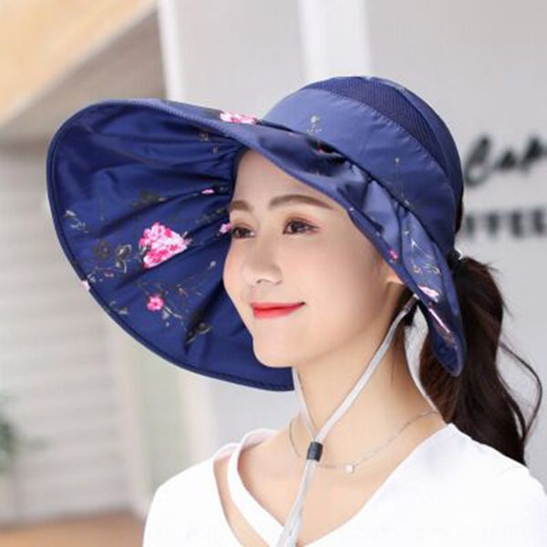 

children's summer korean all-match face-shading sun hat children's empty foldable uv-proof sun hat outdoor empty roof foldable, Blue;gray