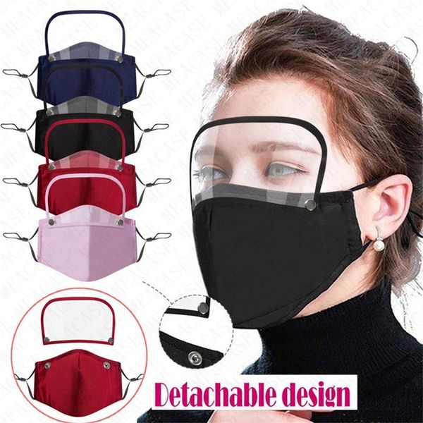 

design cotton breather valve men women full face masks with filters dustproof breathability detachable face mask cover 4 colors sale d71507
