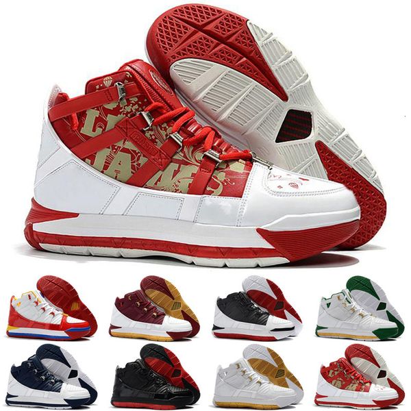 

2020 new mens lebron 3 iii basketball shoes for sale mvp christmas bhm oreo youth kids boys 16 boots sneakers, Black