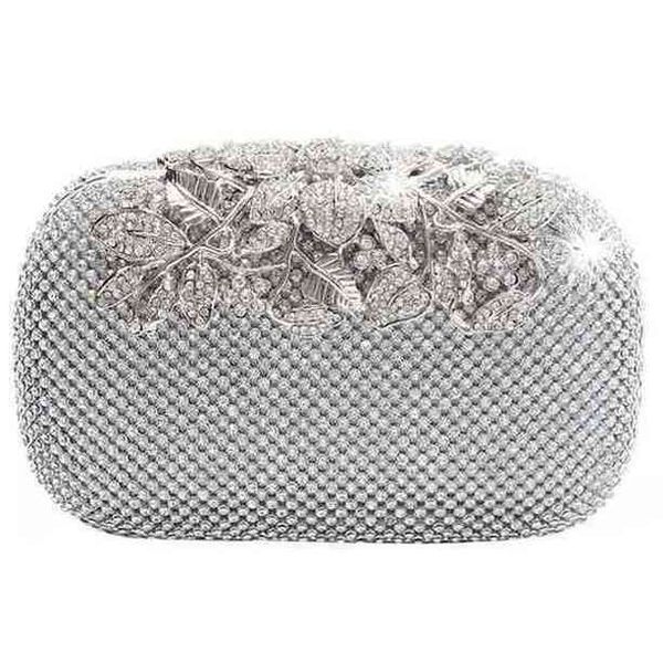

women plain evening bag 2020 flower crystal clutch bags wedding purse rhinestones bag shoulder