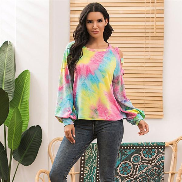 

sleeve print tie dye crew neck tees fashion casual women womens 2020 luxury designer tshirt long, White