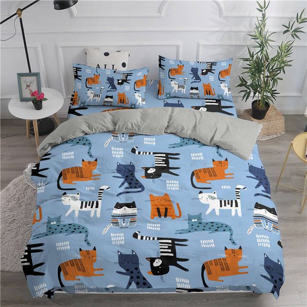 Cartoon Bedding Set Cute Cats Printed 3d Duvet Cover Set Twin Full Queen King Double Sizes Comforter Bedclothes Cheap Bedding Bedspreads And Comforters From Highqualit02 149 99 Dhgate Com