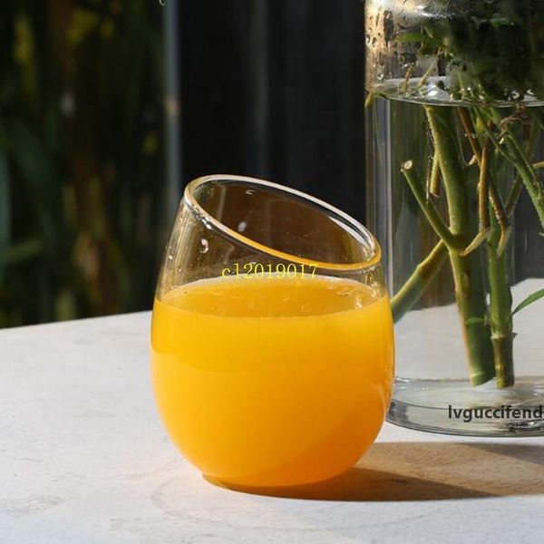 

inclined footless red wine cup creative individuality mojito cocktail cup