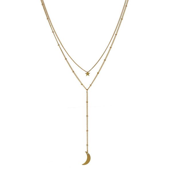 

golden little star neck crescent moon bay вии tag мой многоажнй ожеѬеле, Silver