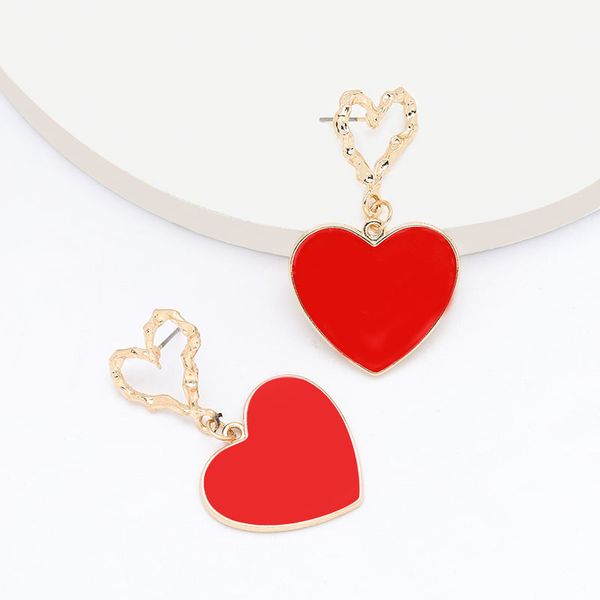 

fashionable multi-layer love-shaped alloy dripping earrings women's sweet earrings sale, Golden