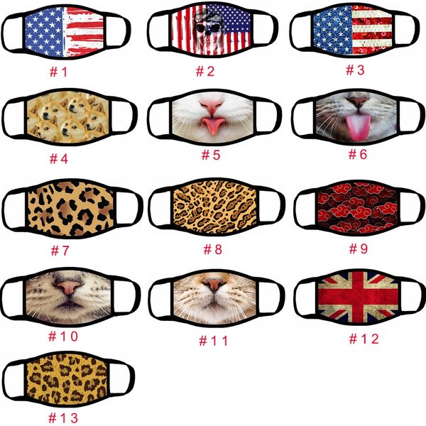 

women funny face mask reusable cartoon print designer dustproof mask ultraviolet-proof washable running riding bike protective mask dhl