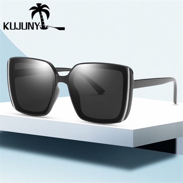 

kujuny oversized cat eye cat eye sun glasses women designer sunglasses classic big frame vintage eyeglasses, White;black