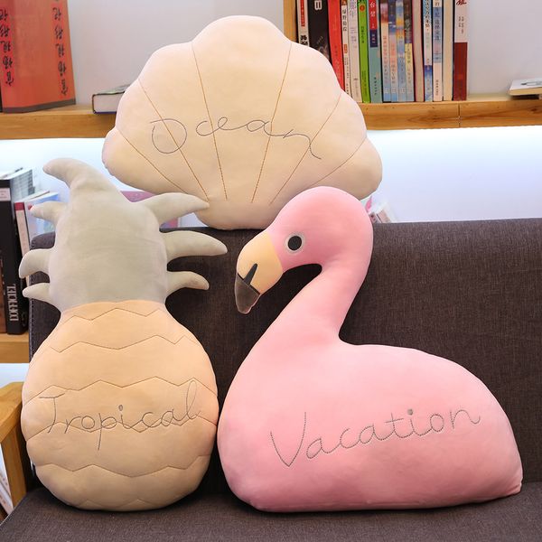 

new style pineapple flamingo shell down cotton pillow plush toy sofa cushion decoration beautiful gift