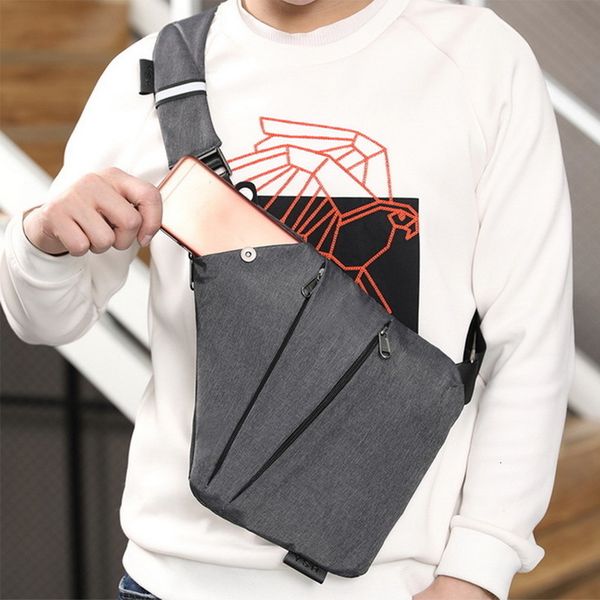 

shujin mens chest bag phone pocket messenger sports multi function men shoulder handbag chest bag personal pocket bag 2020