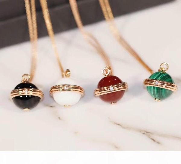 

luxurious quality pendant sweater necklace with nature sotne malachite red agate and on diamond for women jewelry gift drop shipping ps8010, Silver