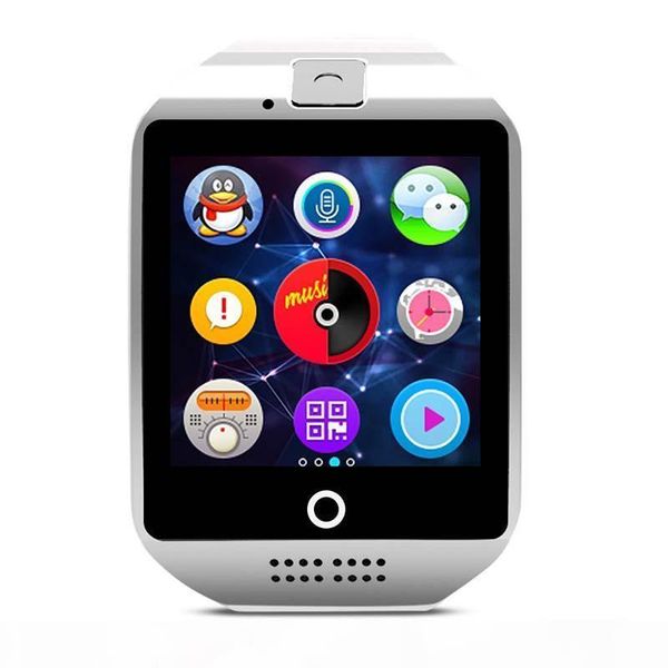 

слот bluetooth смарт-часы с sim-карты и tf здоровье watchs для android samsung и ios apple, iphone смартфон браслет smartwatch, Slivery;black