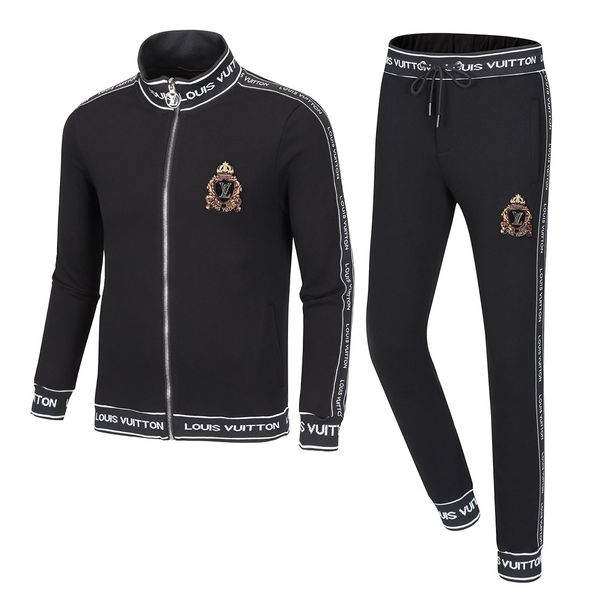 

3xl hip hop selling italian casual brand men's luxury sportswear 100% cotton fabric men's fashion sportswear jacket suit, Gray