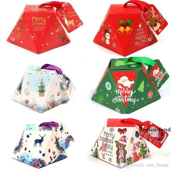 

diy christmas candy box merry christmas gift paper box bell christmas tree red green box xmas candy cookies wrap boxes