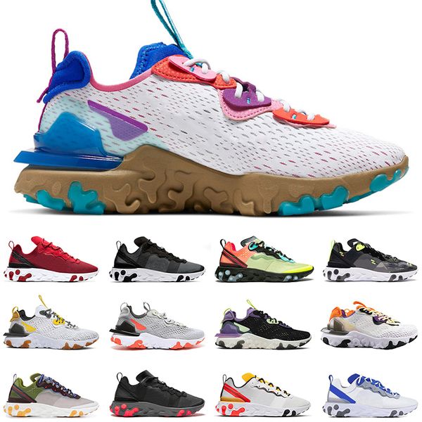 

2020 react vision pn dust running shoes men women air react element 87 55 light bone bred hyper pink mens trainers sports sneakers